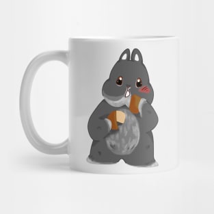 Black Rabbit eating fortune cookie | Rabbit Year | Bunniesmee Mug